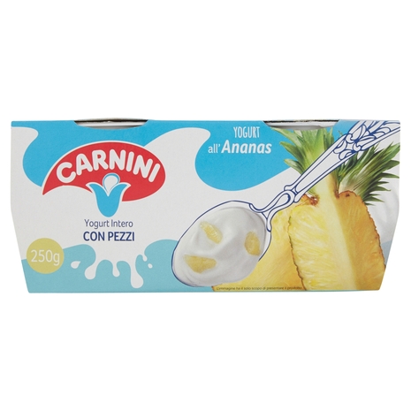 Yogurt Intero all'Ananas con Pezzi, 2x125 g